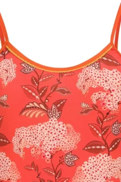 Pip Studio Mouwloze Top Flora Firenze Koraal Rood Hot