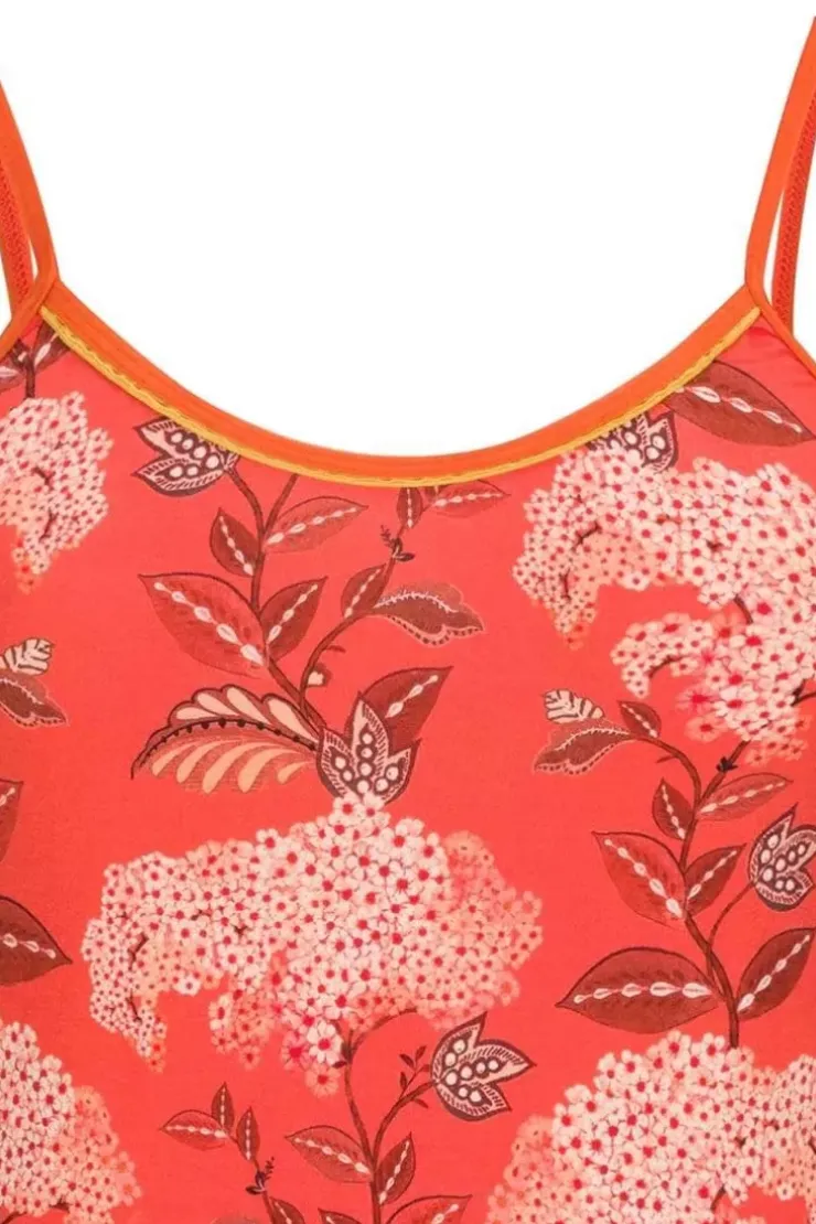 Pip Studio Mouwloze Top Flora Firenze Koraal Rood Hot