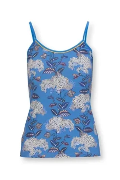 Pip Studio Mouwloze Top Flora Firenze Kobalt Blauw Discount