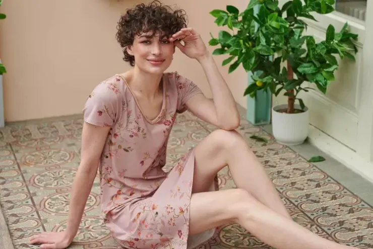 Pip Studio Nachthemd Korte Mouw Kawai Flower Licht Roze Discount