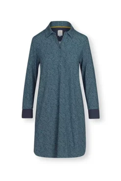Pip Studio Nachthemd Lange Mouw Leafy Dots Blauw New