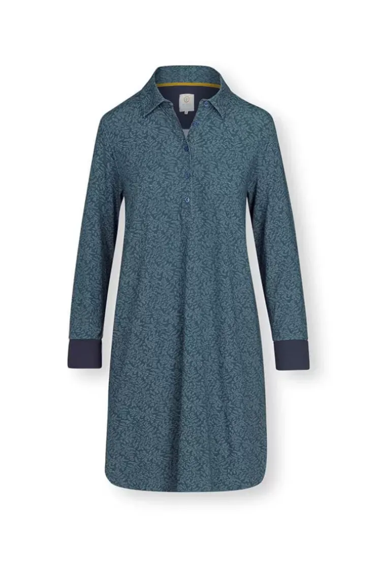 Pip Studio Nachthemd Lange Mouw Leafy Dots Blauw New