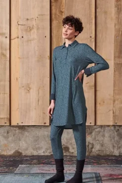 Pip Studio Nachthemd Lange Mouw Leafy Dots Blauw New