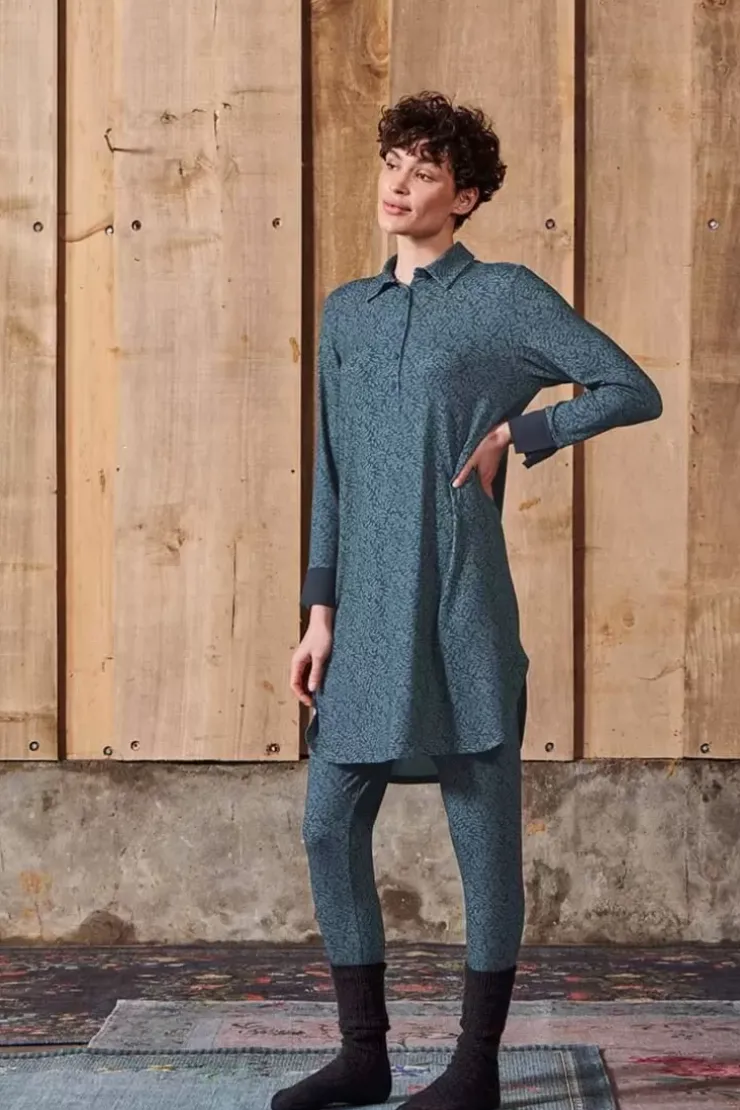 Pip Studio Nachthemd Lange Mouw Leafy Dots Blauw New