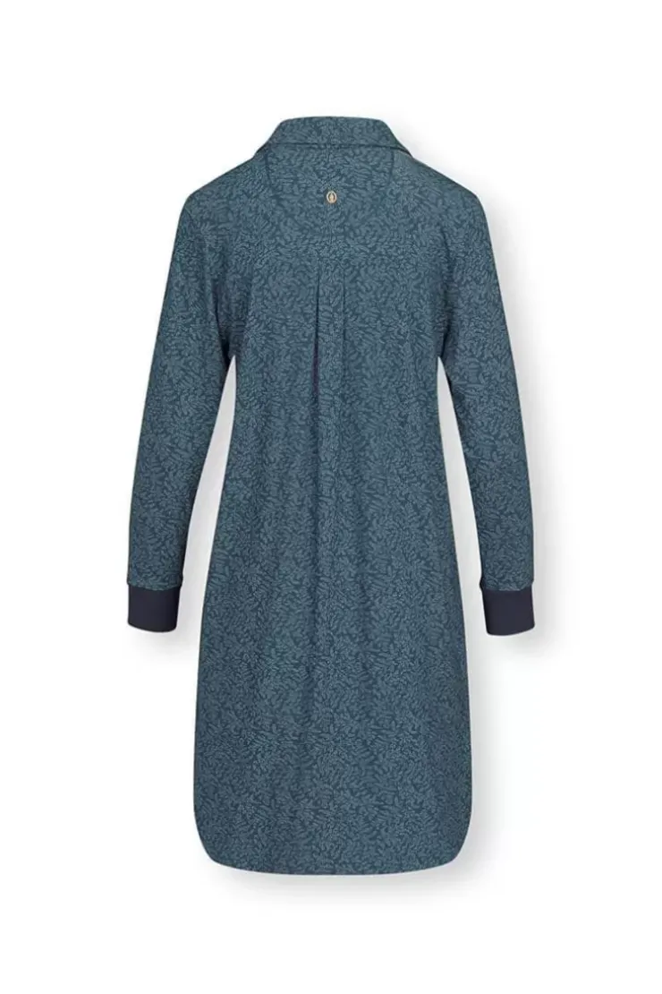 Pip Studio Nachthemd Lange Mouw Leafy Dots Blauw New