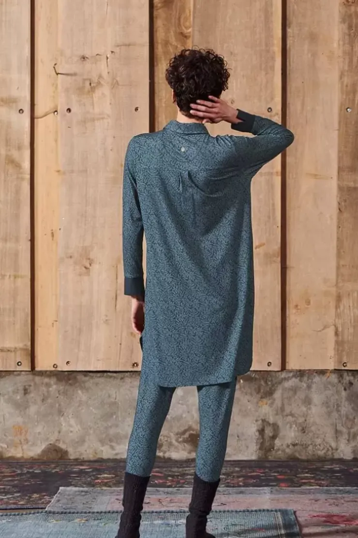 Pip Studio Nachthemd Lange Mouw Leafy Dots Blauw New