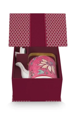 Pip Studio Oriental Flower Festival Theepot Donker Medium Roze Sale