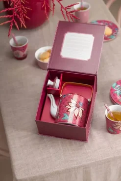 Pip Studio Oriental Flower Festival Theepot Donker Medium Roze Sale