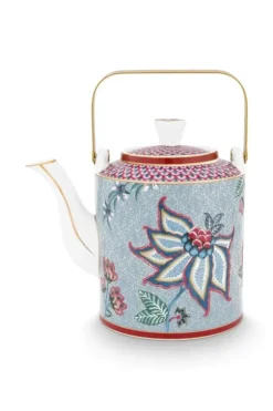 Pip Studio Oriental Flower Festival Theepot Medium Blauw Clearance
