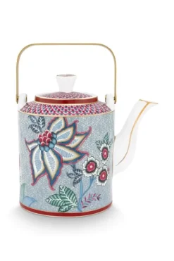 Pip Studio Oriental Flower Festival Theepot Medium Blauw Clearance