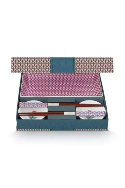 Pip Studio Oriental Flower Festival Set/6 Sushi Blauw Clearance