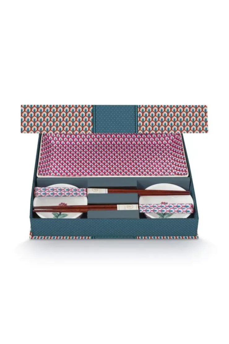 Pip Studio Oriental Flower Festival Set/6 Sushi Blauw Clearance