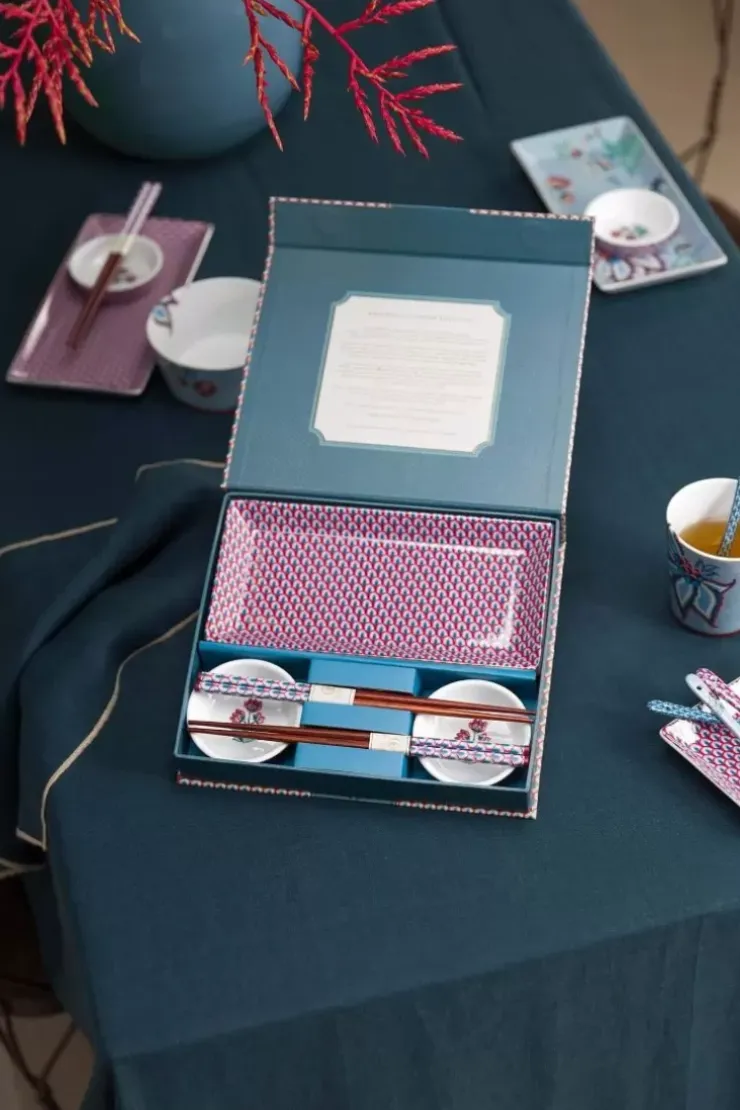 Pip Studio Oriental Flower Festival Set/6 Sushi Blauw Clearance