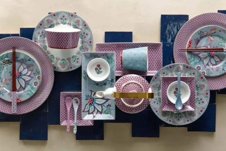 Pip Studio Oriental Flower Festival Set/6 Sushi Blauw Clearance