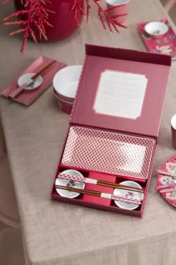 Pip Studio Oriental Flower Festival Set/6 Sushi Donker Roze