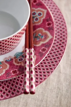 Pip Studio Oriental Flower Festival Set/6 Sushi Donker Roze