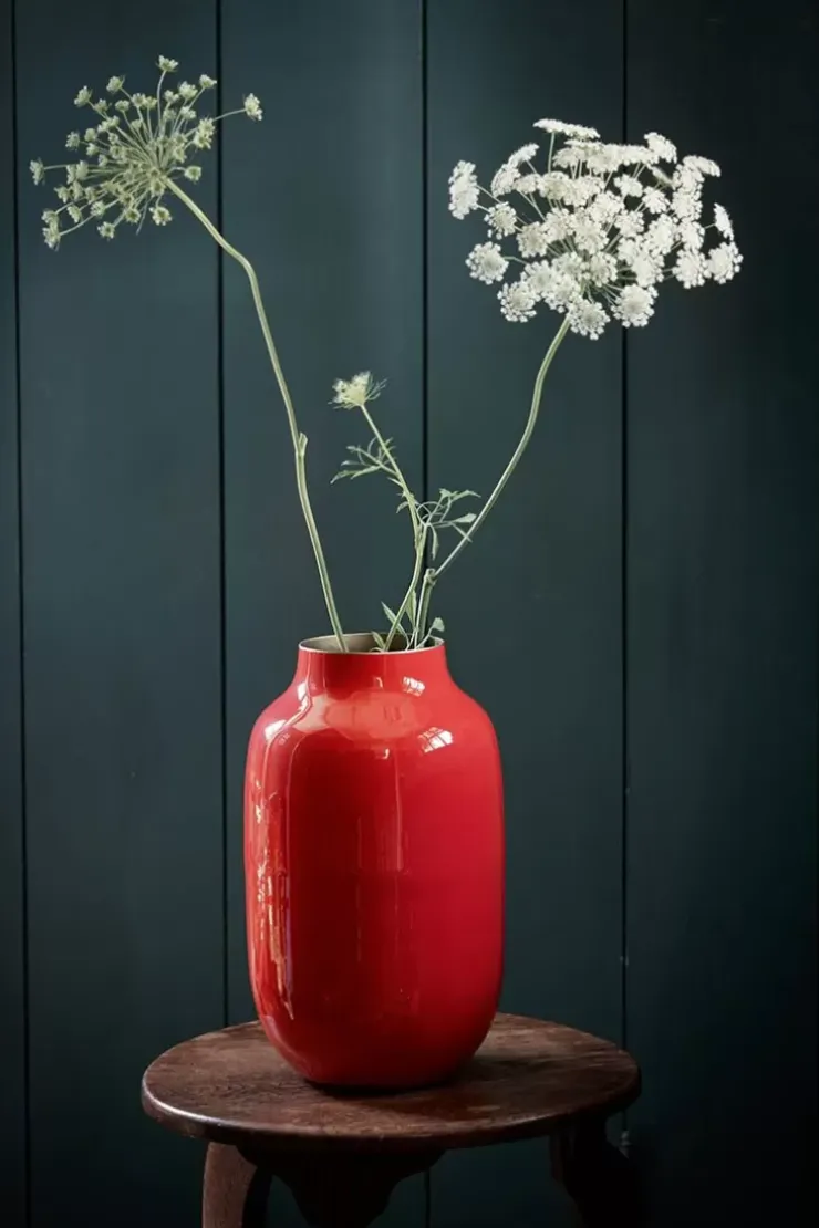 Pip Studio Ovale Vaas Metaal 30 Cm Rood Hot