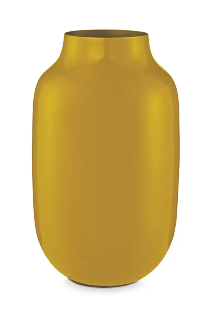 Pip Studio Ovale Vaas Metaal 30 Cm Geel Hot