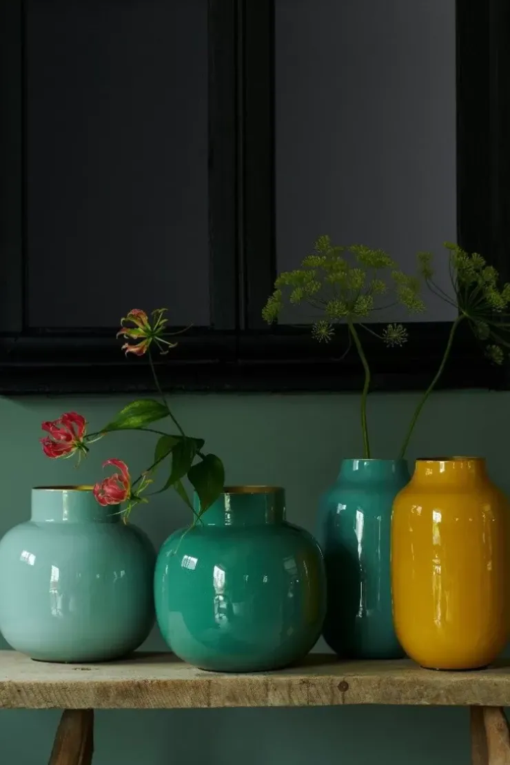 Pip Studio Ovale Vaas Metaal 30 Cm Geel Hot