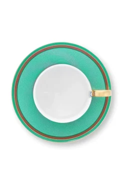 Pip Studio Pip Chique Stripes Cappuccino Kop & Schotel Roze/Groen Clearance