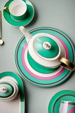 Pip Studio Pip Chique Stripes Cappuccino Kop & Schotel Roze/Groen Clearance