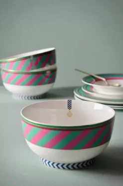 Pip Studio Pip Chique Stripes Kom Roze/Groen 20.5Cm Sale