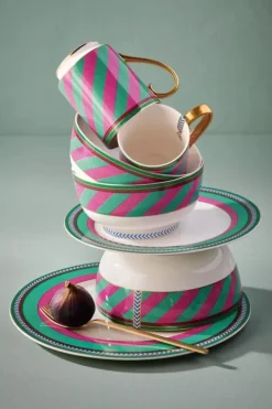 Pip Studio Pip Chique Stripes Kom Roze/Groen 20.5Cm Sale