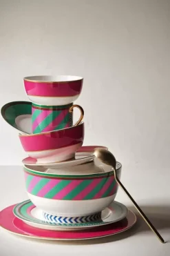 Pip Studio Pip Chique Stripes Kom Roze/Groen 20.5Cm Sale