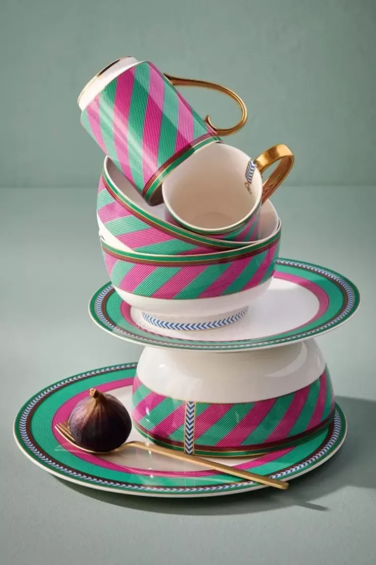 Pip Studio Pip Chique Stripes Mok Groot Roze/Groen 350Ml Outlet