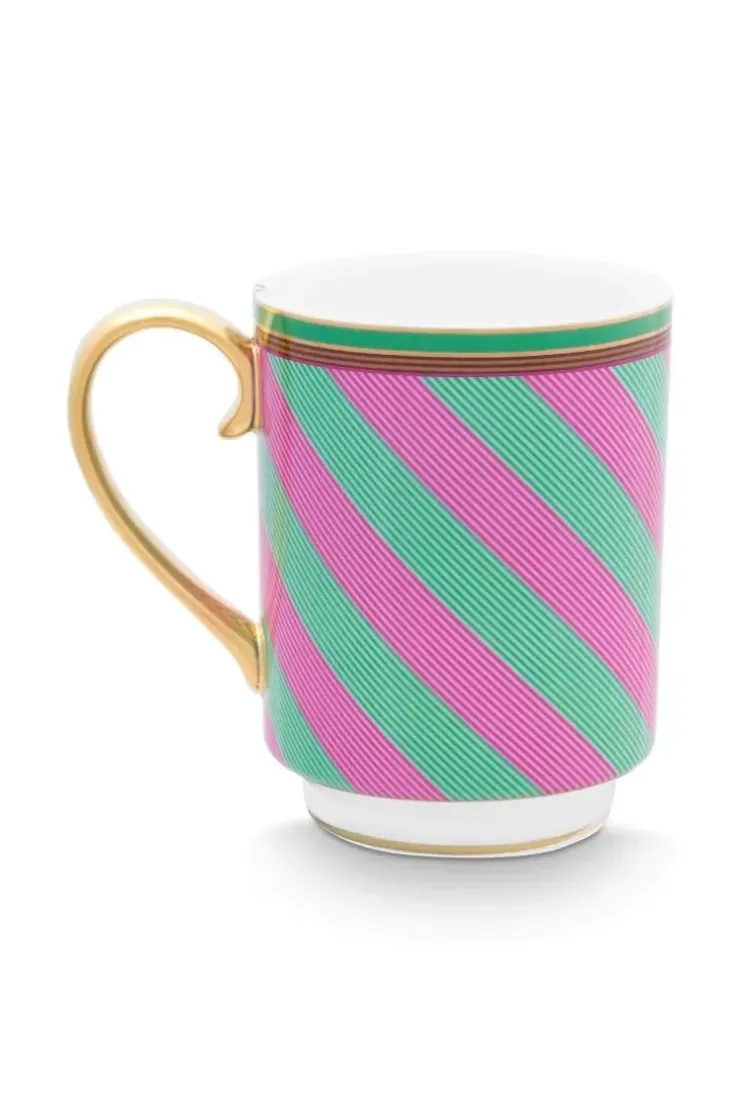 Pip Studio Pip Chique Stripes Mok Groot Roze/Groen 350Ml Outlet