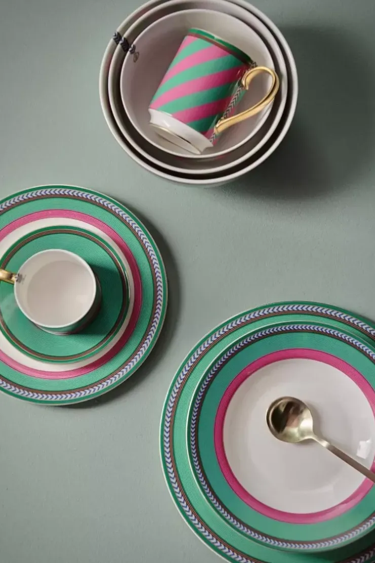 Pip Studio Pip Chique Stripes Ontbijtbord Roze/Groen 23Cm Online