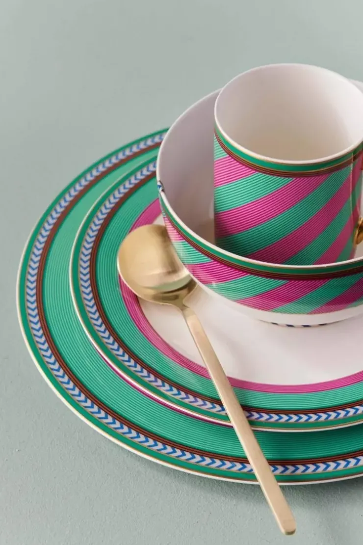 Pip Studio Pip Chique Stripes Ontbijtbord Roze/Groen 23Cm Online