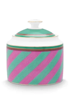 Pip Studio Pip Chique Stripes Suikerpot Roze/Groen Best