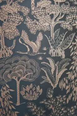 Pip Studio Origami Tree Vliesbehang Donker /Rose Goud Blauw Sale