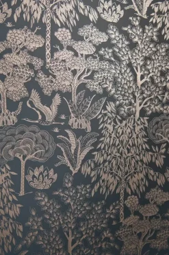 Pip Studio Origami Tree Vliesbehang Donker /Rose Goud Blauw Sale