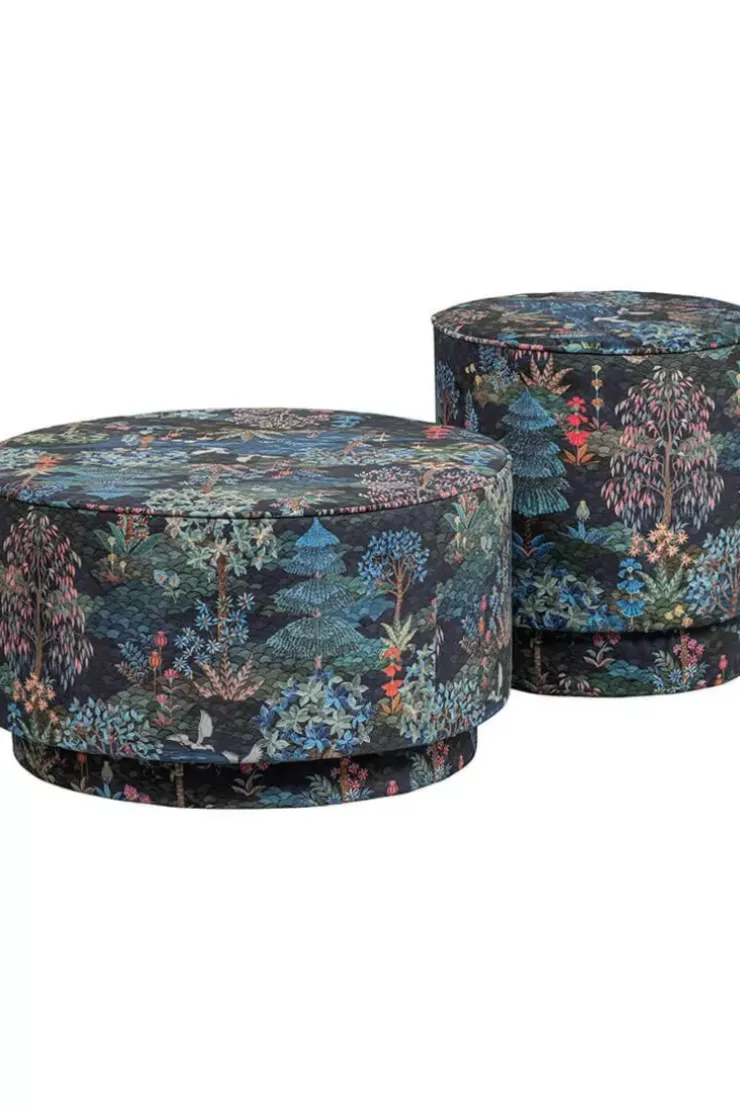 Pip Studio Poef Medium Pip Garden Donkerblauw Clearance