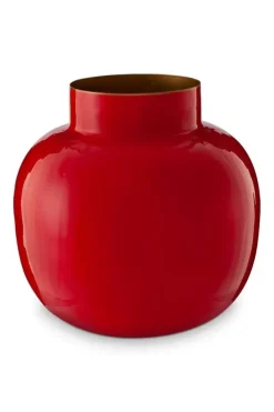 Pip Studio Ronde Vaas Metaal 25 Cm Rood Online