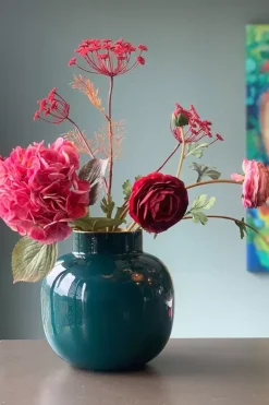 Pip Studio Ronde Vaas Metaal Donker 25 Cm Groen Clearance