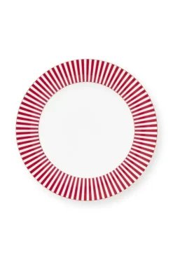 Pip Studio Royal Stripes Dinerbord Donker 26.5Cm Roze Hot