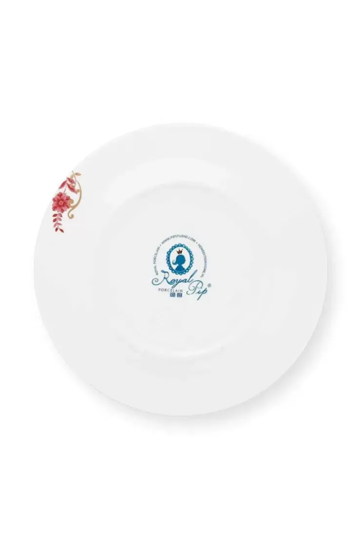 Pip Studio Royal Stripes Dinerbord Donker 26.5Cm Roze Hot