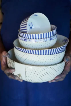 Pip Studio Royal Stripes Kom 15 Cm Blauw Best