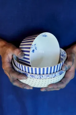 Pip Studio Royal Stripes Kom 15 Cm Blauw Best