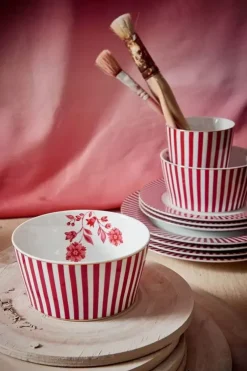 Pip Studio Royal Stripes Kom Donker 12Cm Roze Sale