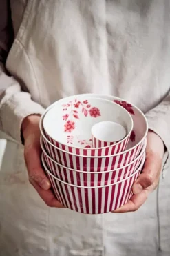 Pip Studio Royal Stripes Kom Donker 12Cm Roze Sale