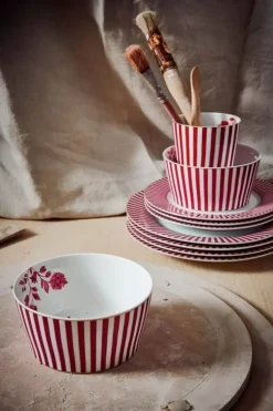 Pip Studio Royal Stripes Kom Donker 12Cm Roze Sale