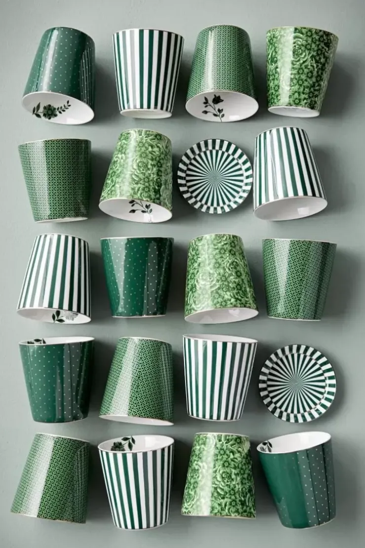 Pip Studio Royal Stripes Mok Bloemen & Theetip Groen Best
