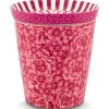 Pip Studio Royal Stripes Mok Bloemen & Theetip Donker Roze Discount