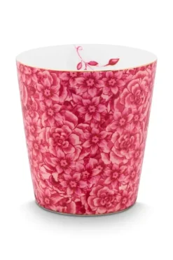 Pip Studio Royal Stripes Mok Bloemen & Theetip Donker Roze Discount