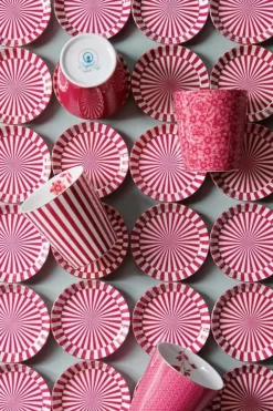 Pip Studio Royal Stripes Mok Bloemen & Theetip Donker Roze Discount