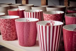 Pip Studio Royal Stripes Mok Tegels Donker Roze Sale